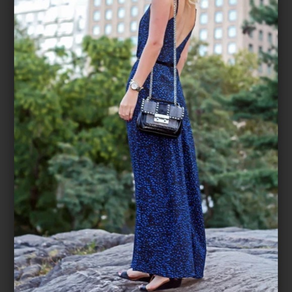 Blue and black maxi dress with low back - Picture 3 of 7